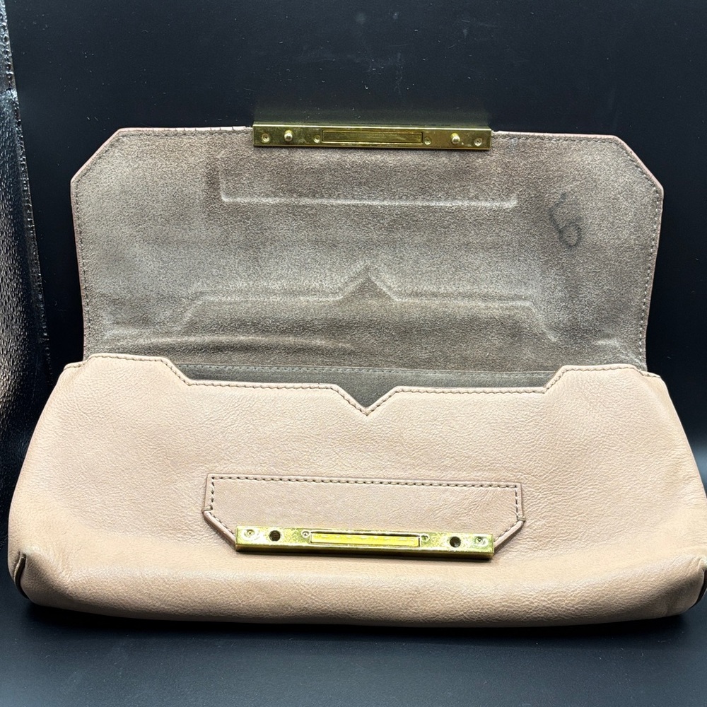 J. Crew Tan Suede Clutch with Gold Accent - Picture 5 of 7